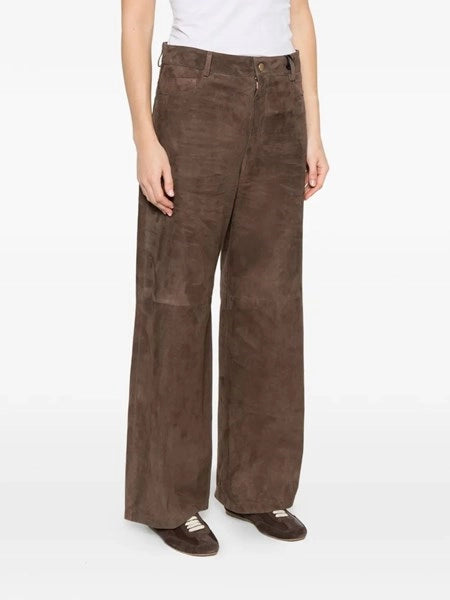 Pantalone in pelle scamosciata