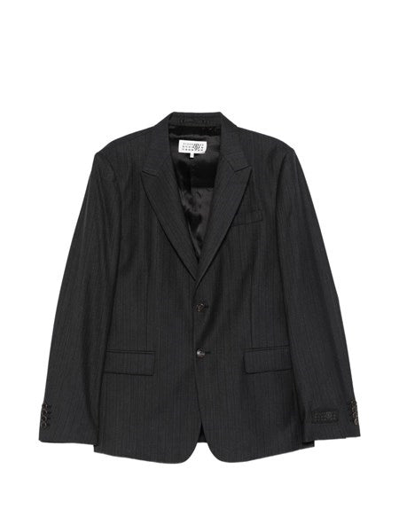Blazer in lana e cotone