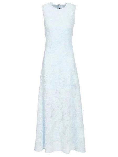 Abito lungo jacquard a fantasia floreale