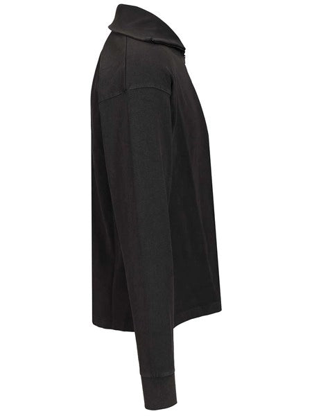 Felpa a mezza zip con logo