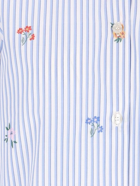 camicia in cotone jacquard a righe