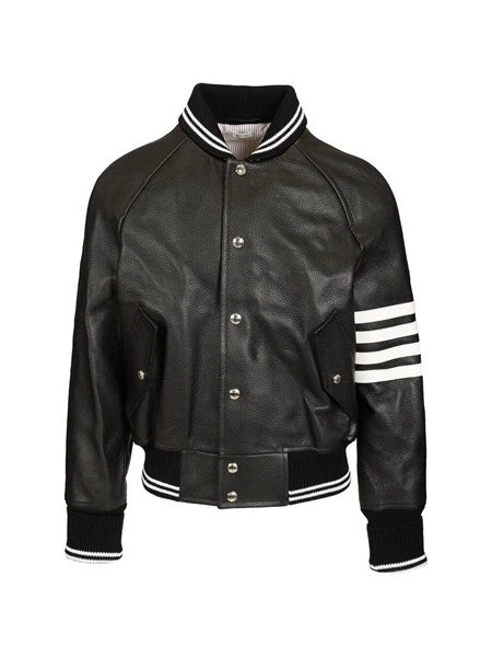 Giacca bomber 4-Bar in pelle