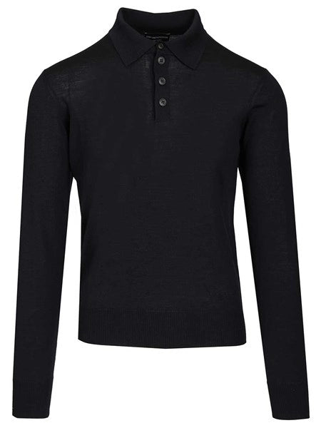 Polo maniche lunghe in lana