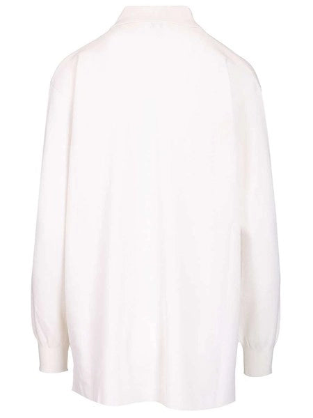 Maglia polo in misto cashmere e seta