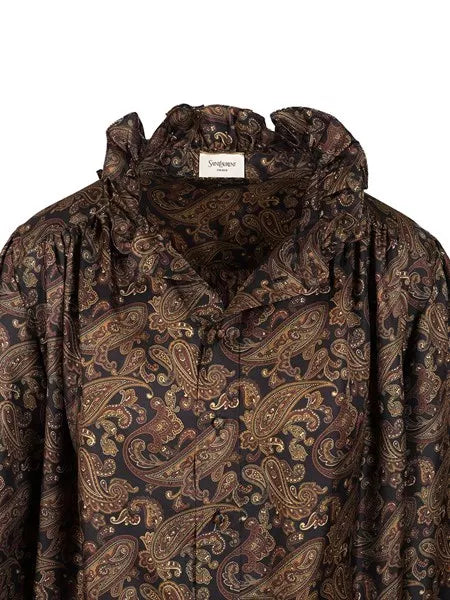 Abito in twill di seta motivo paisley