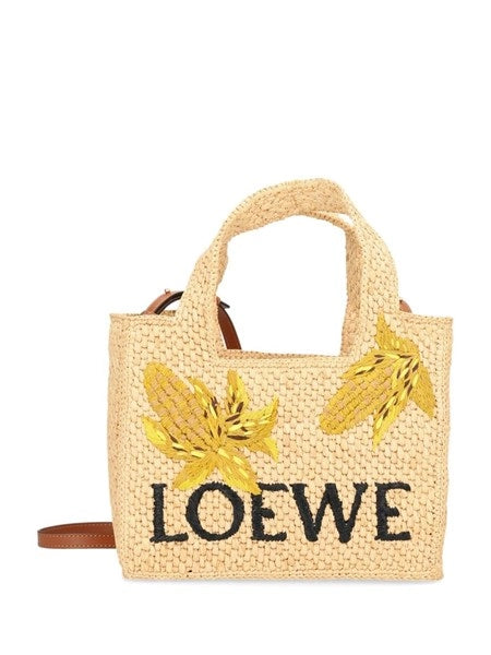 Borsa tote LOEWE Font piccola in rafia