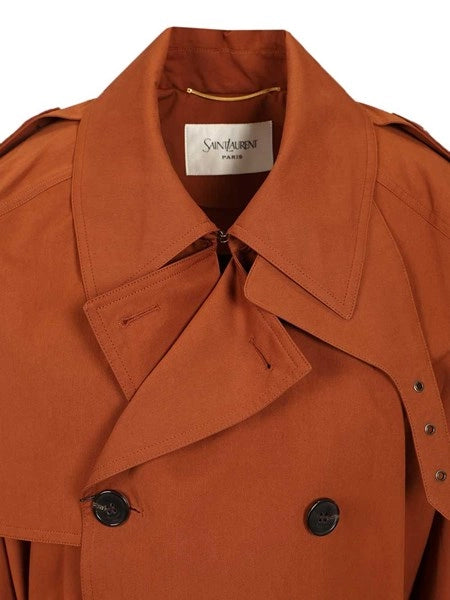 Trench in cotone e seta