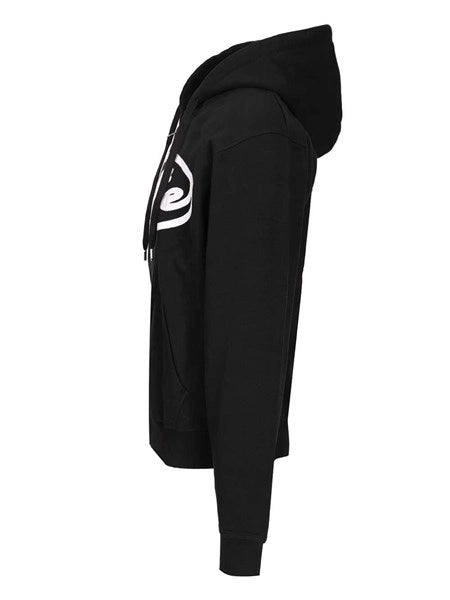 Felpa con cappuccio e zip con logo circolare