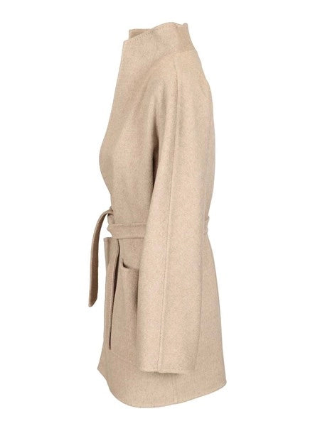 Cappotto cardigan corto in cashmere