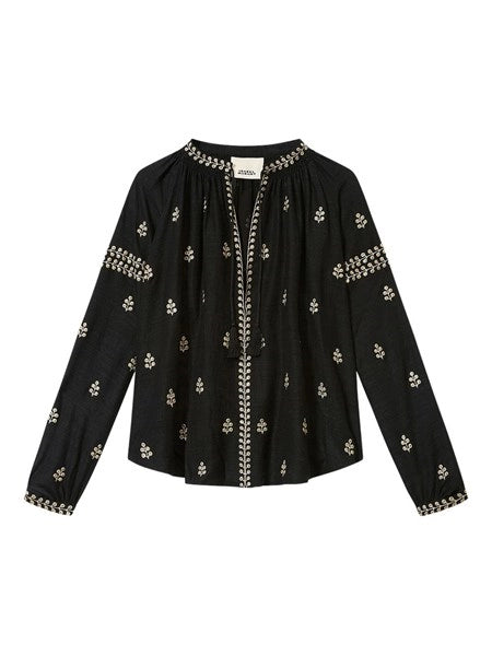 blusa rodis in seta tussar ricamata