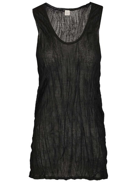 Crinkled knit tank