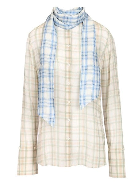 Blusa in seta con sciarpa