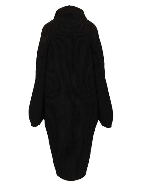 Cardigan doppiopetto in lana a coste