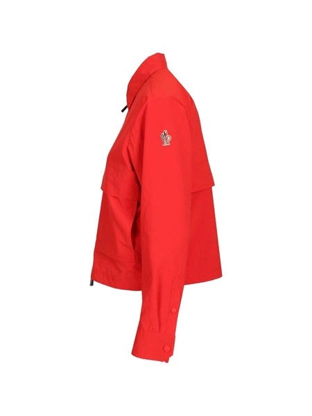 Overshirt in tela con logo ricamato