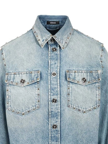 Camicia in denim con borchie