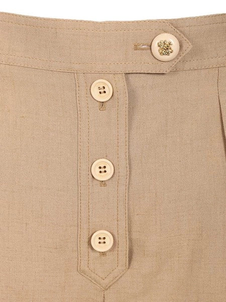 Shorts in lino e viscosa