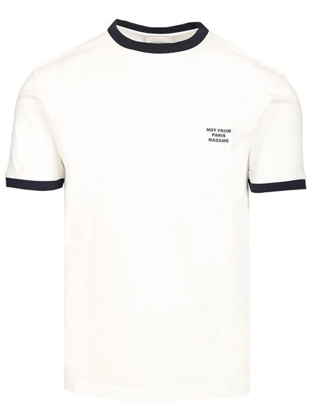 T-shirt con slogan a contrasto