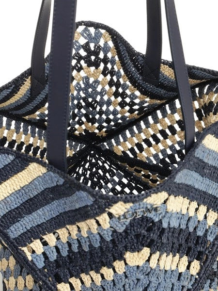 Borsa tote Puzzle Fold XL in rafia