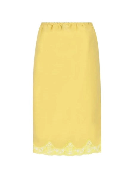 Gonna stile sottoveste con pizzo in cotone e seta