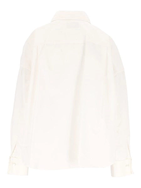 Camicia corta a righe in cotone