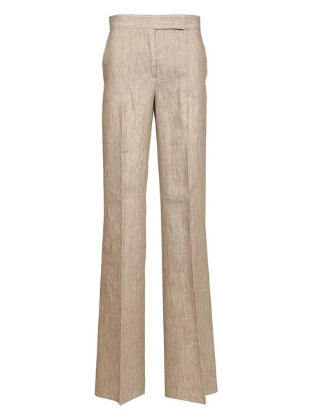 Pantalone in batavia di lino Chevron