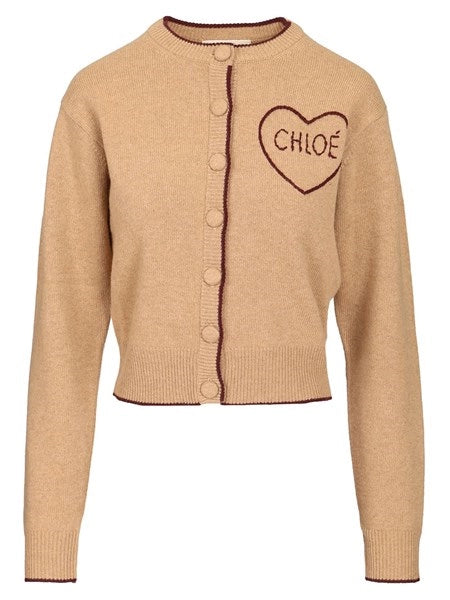 Cardigan aderente con logo