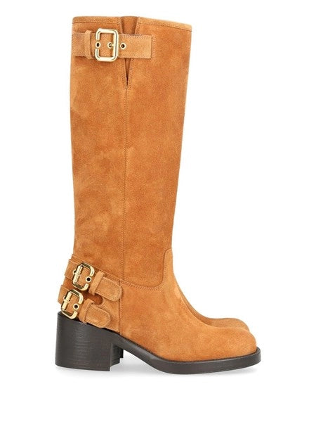 Stivali biker Dakota in suede