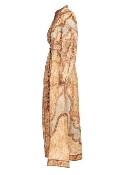 Abito midi scollato Wanderlust in Tapestry