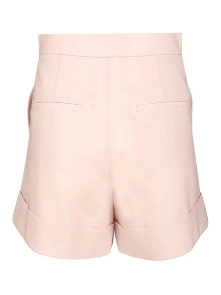 Short in tela di lana e seta