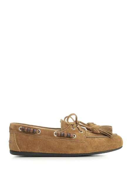 Scarpe "Deck" in pelle scamosciata con nappine