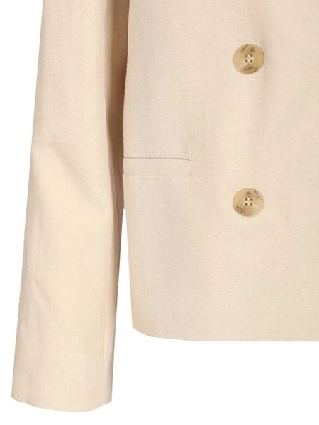 Blazer in viscosa e lino