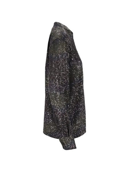 Camicia oversize con applicazione di paillettes
