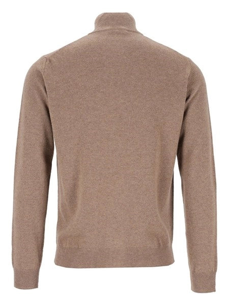 Cardigan bicolore in lana e cashmere