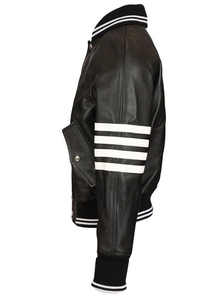 Giacca bomber 4-Bar in pelle