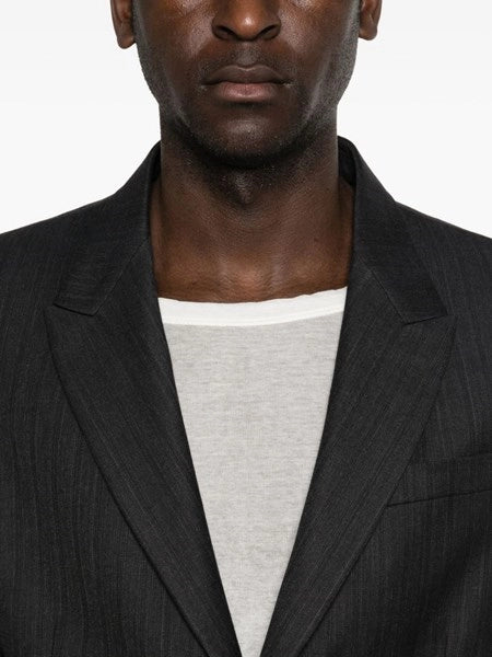 Blazer in lana e cotone