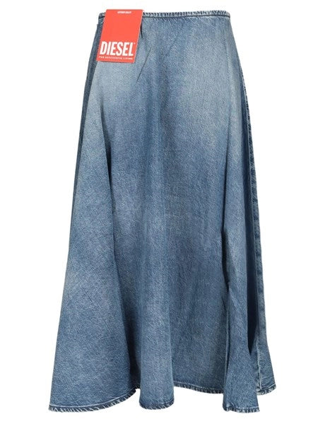 Gonna ampia in denim fluido