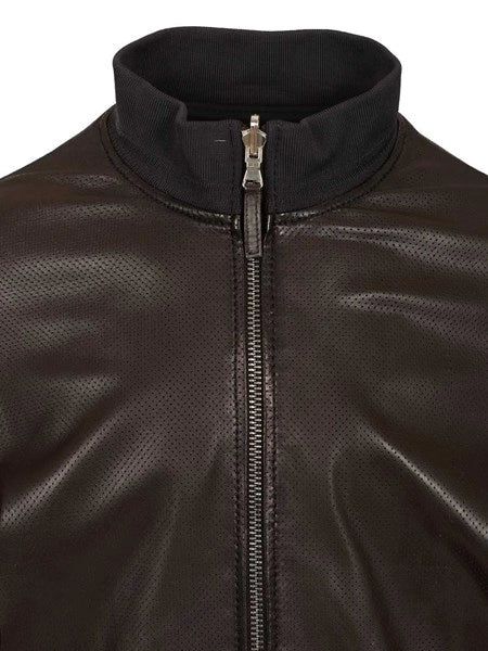 Biker in pelle traforata reversibile