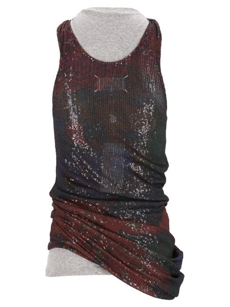 Top drappeggiato stampato