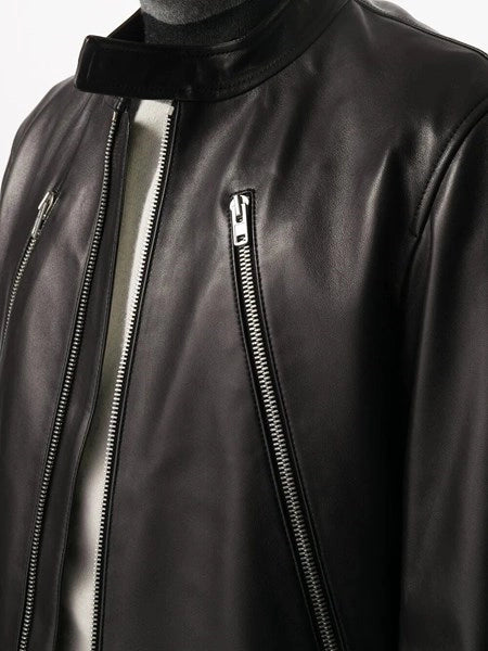 Giacca in pelle 5-zip