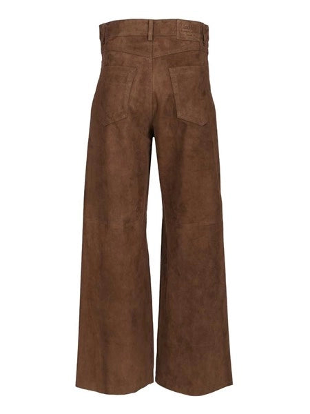 Pantalone in pelle scamosciata