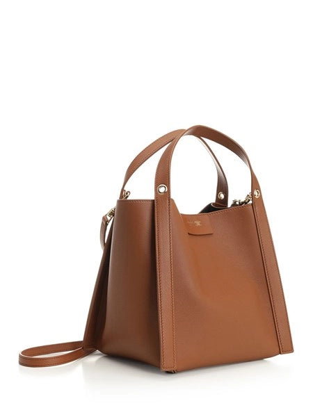 Borsa a cubo piccola in pelle