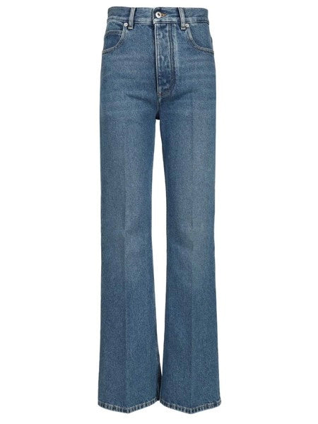 Jeans a zampa d'elefante color indaco medio