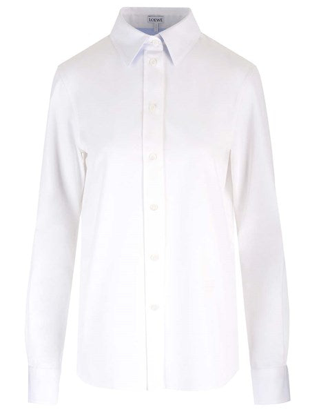 Camicia bianca in twill di cotone