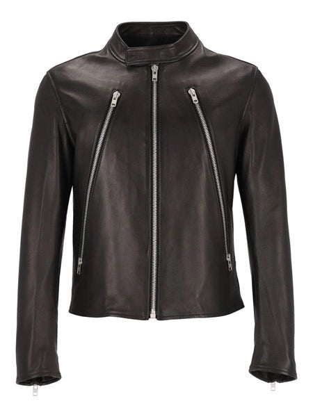 Giacca in pelle 5-zip