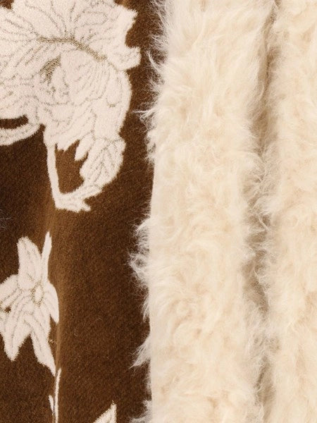 Gilet bordi eco fur jaquard ciniglia "the lotus"