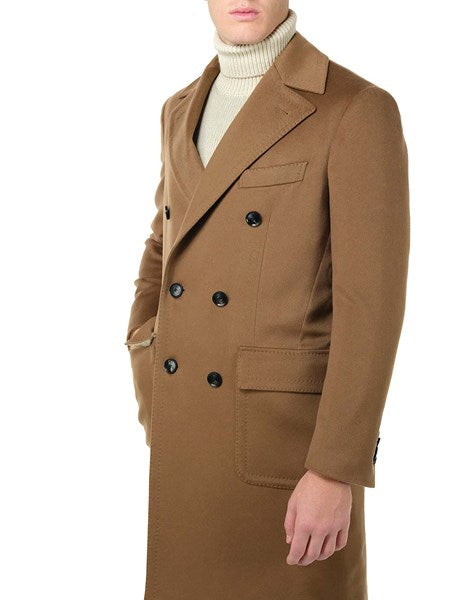 Cappotto doppiopetto cammello