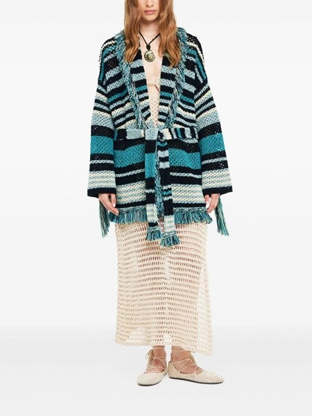 Cardigan a Righe in Cotone