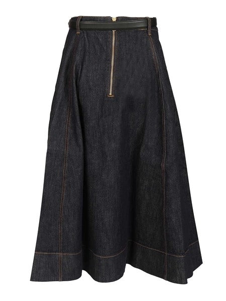 Gonna midi in denim
