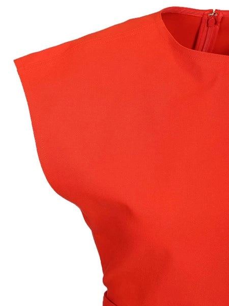 Top cropped in gabardine di cotone con fascia