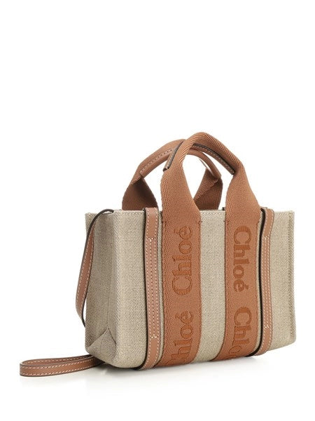 Tote bag mini Woody in lino